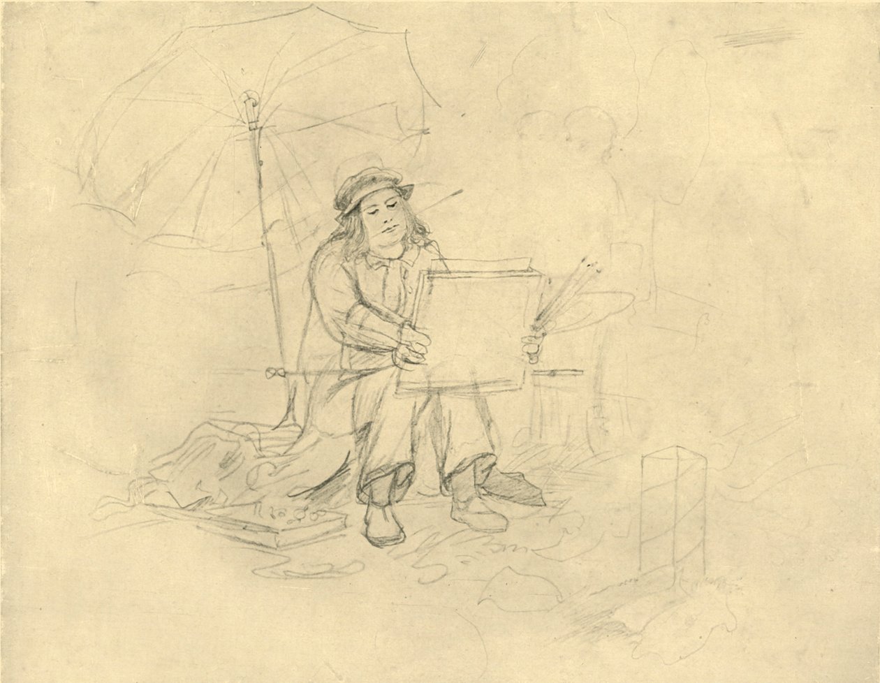 Der Landschaftsmaler II, 19. yüzyılın ortaları, c1924. by Carl Spitzweg