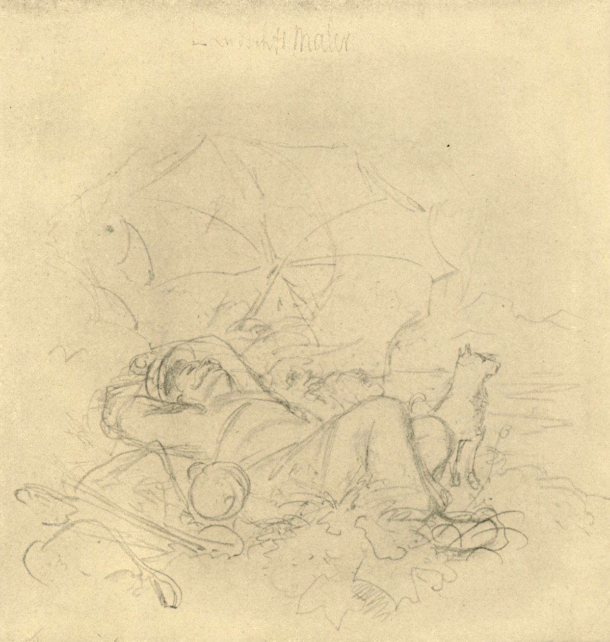 Der Landschaftsmaler I, 19. yüzyılın ortaları, c1924. by Carl Spitzweg