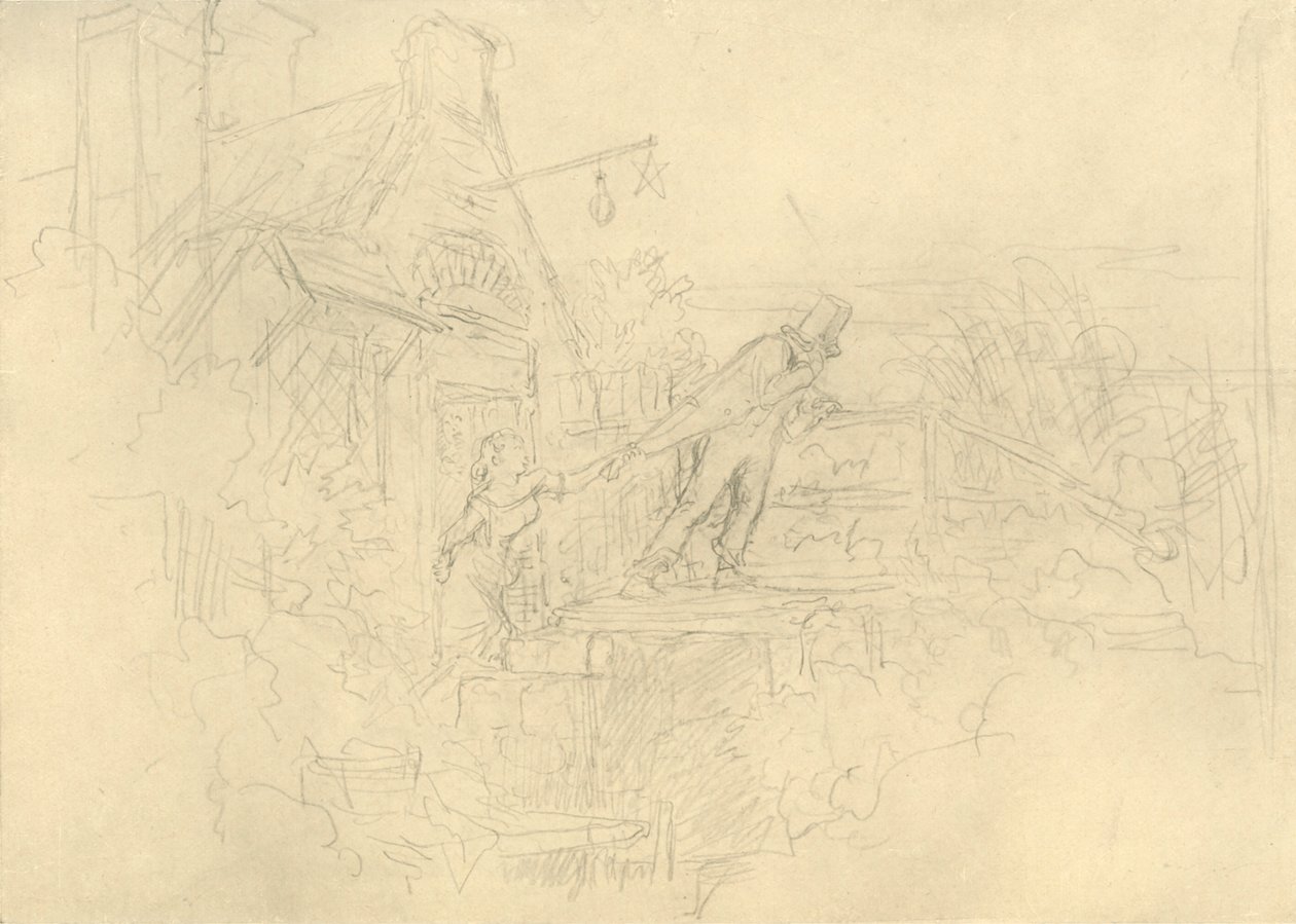 Der Zechpreller, 19. yüzyılın ortaları, c1924. by Carl Spitzweg