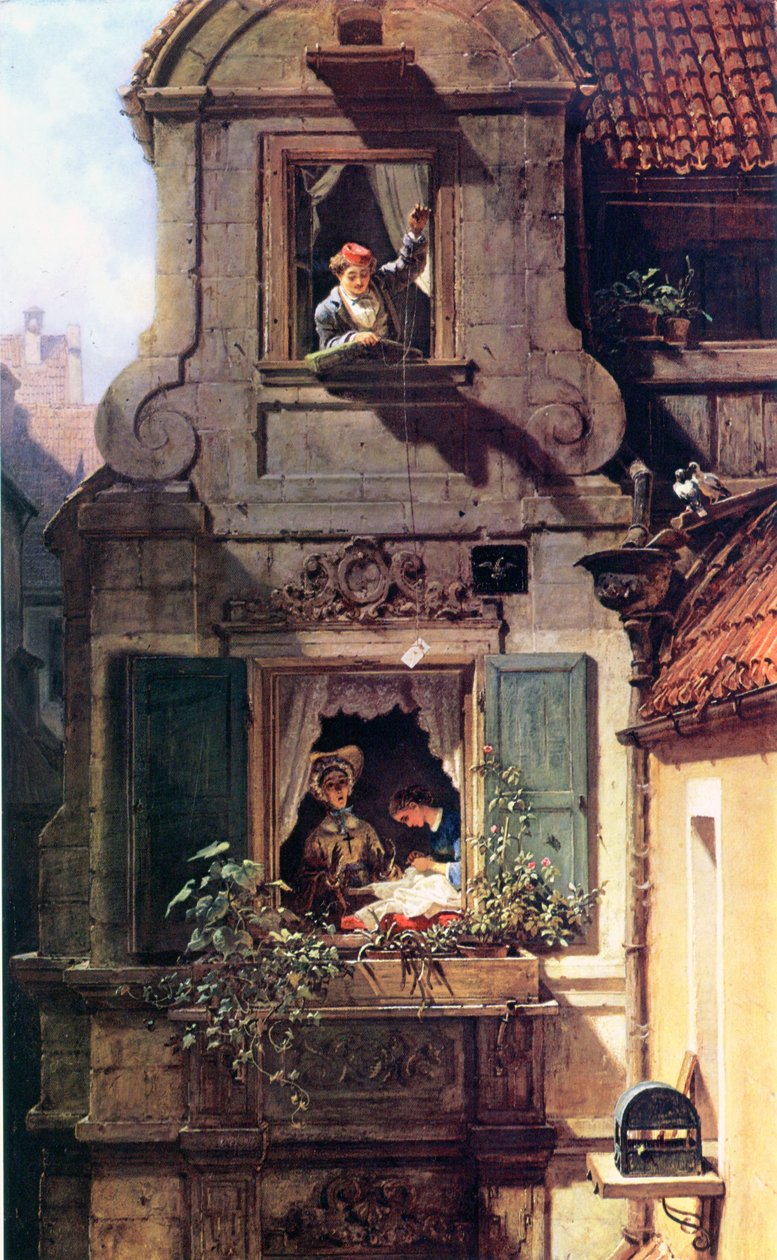 Yakalanan aşk mektubu by Carl Spitzweg