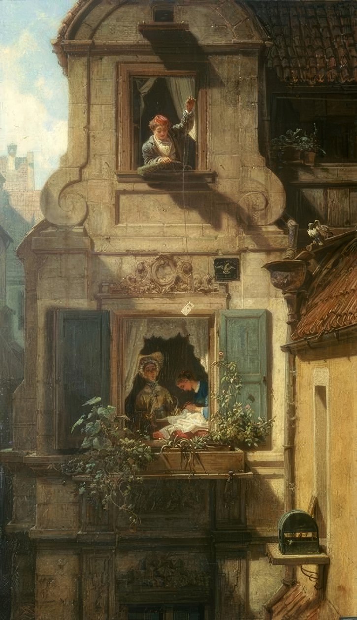 Yakalanan aşk mektubu by Carl Spitzweg