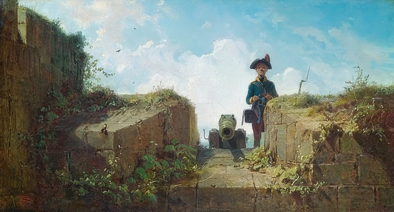 Örgü karakolu. 1860 civarında by Carl Spitzweg