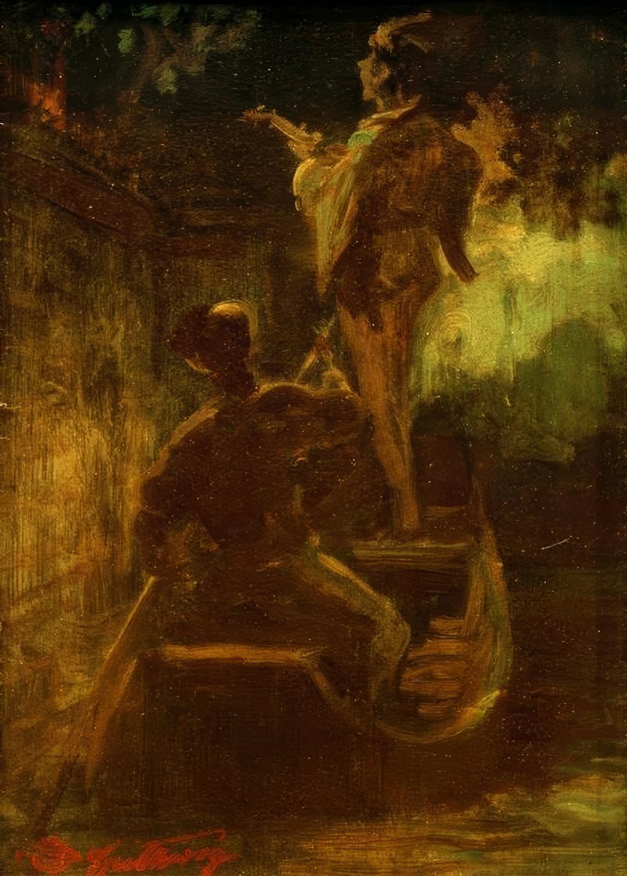 Tekneden bir serenat by Carl Spitzweg