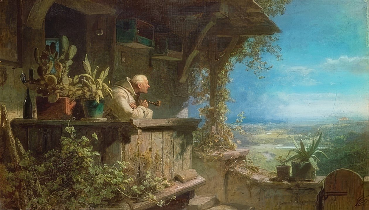 Yanıyor. 1860/62 civarında by Carl Spitzweg
