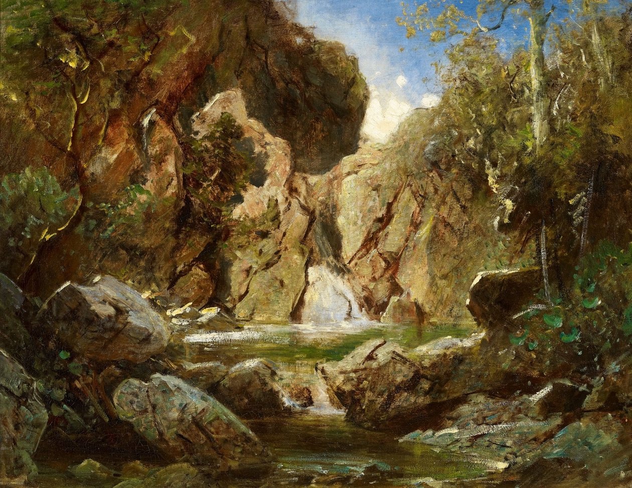 Beyaz su ile kaya havzası by Carl Spitzweg