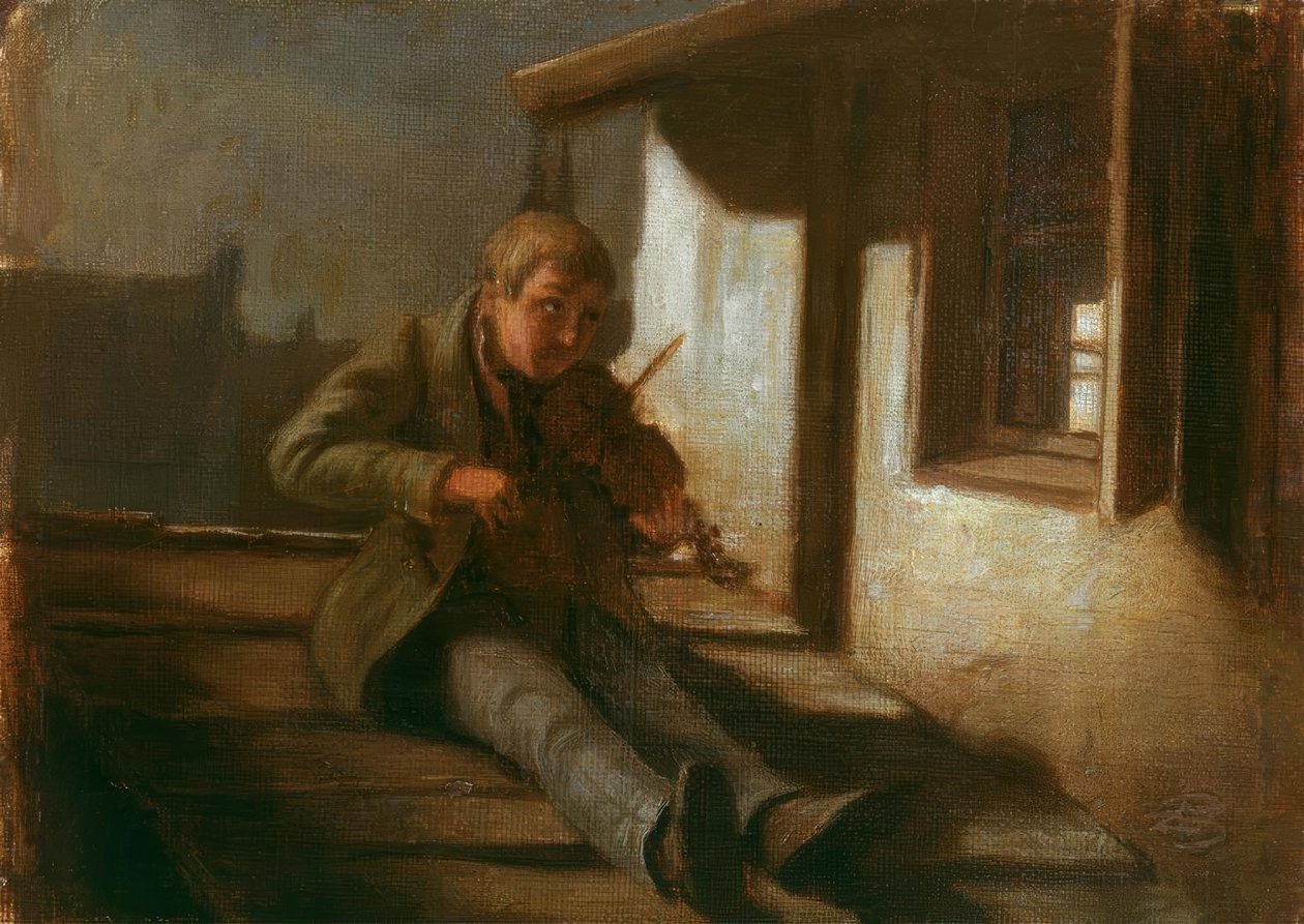 çatıdaki kemancı by Carl Spitzweg