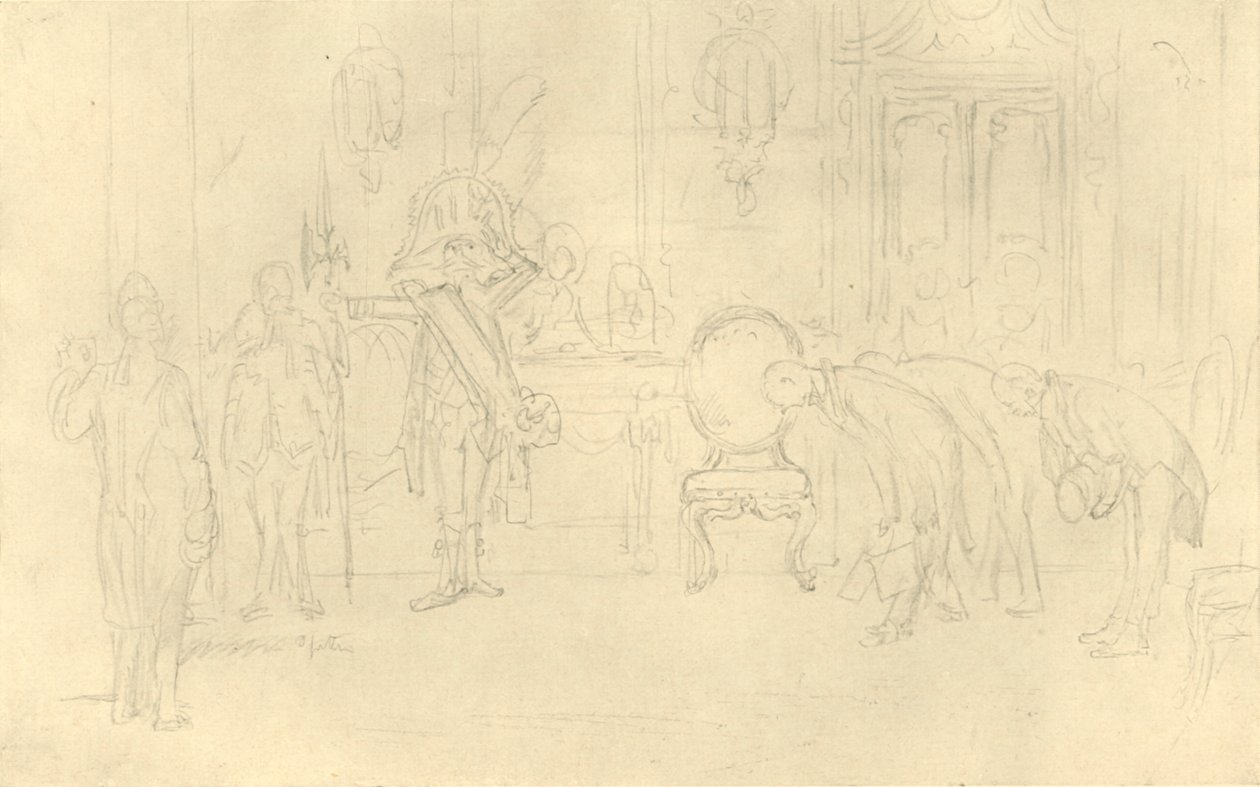 Majestelerinin bekleme odasında, 19. yüzyılın ortaları, c1924. by Carl Spitzweg