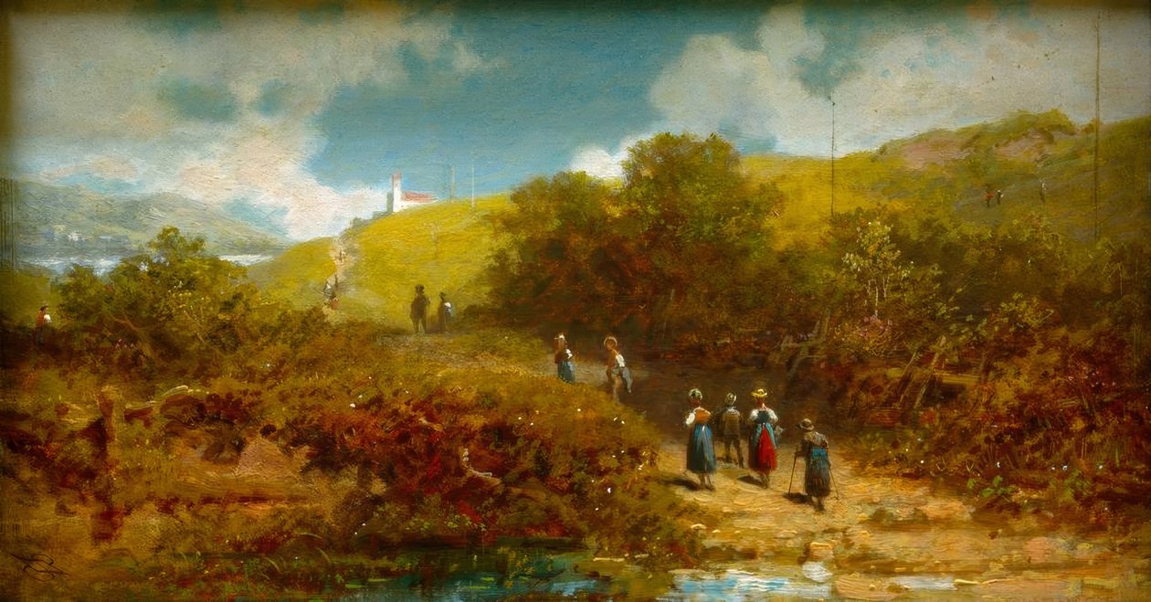 Ülkede kiliseye gitmek by Carl Spitzweg