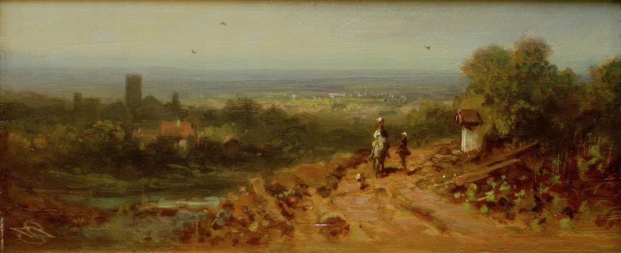 Bir binici ile manzara by Carl Spitzweg