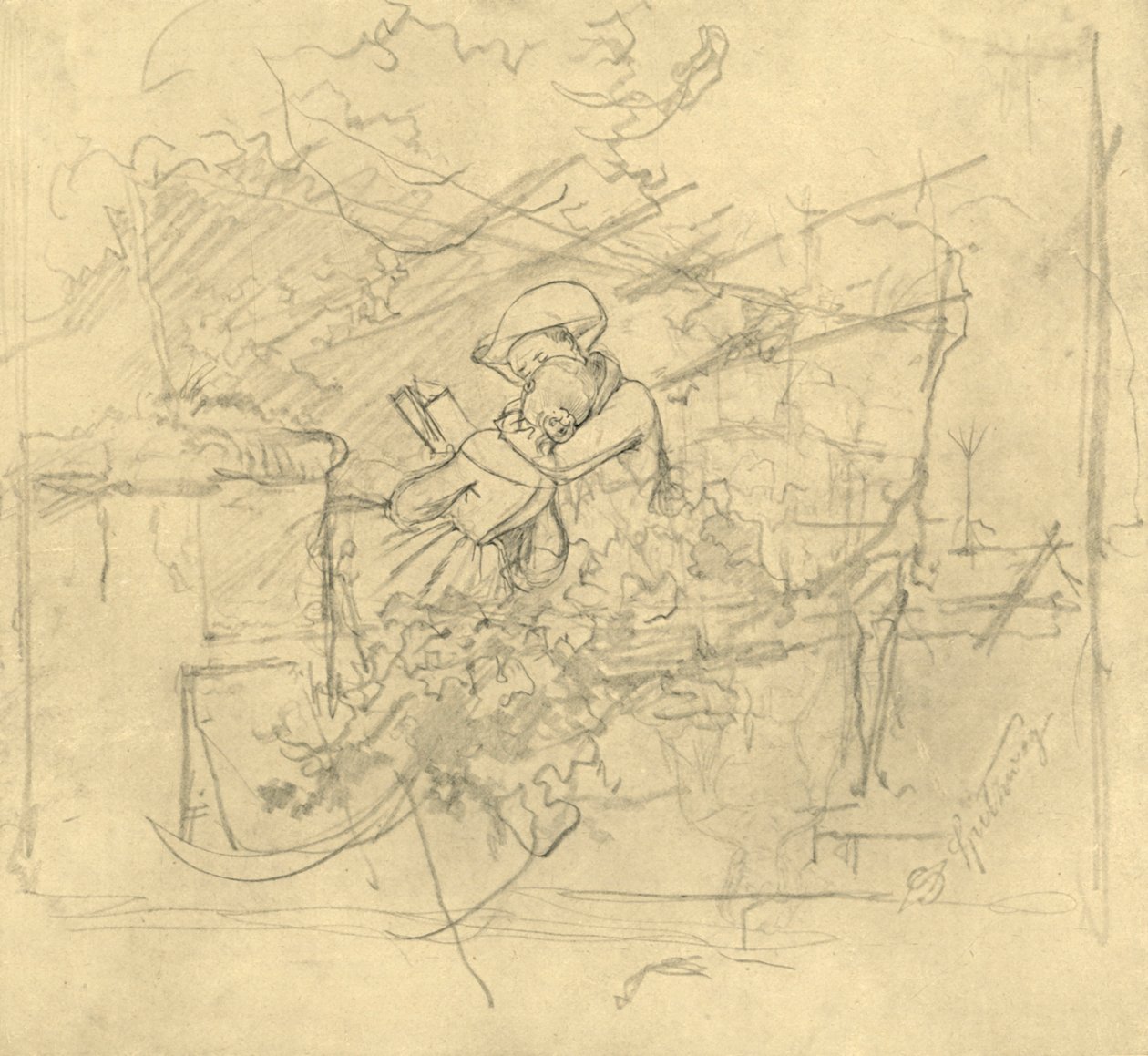 Lektüre, 19. yüzyılın ortaları, c1924. by Carl Spitzweg
