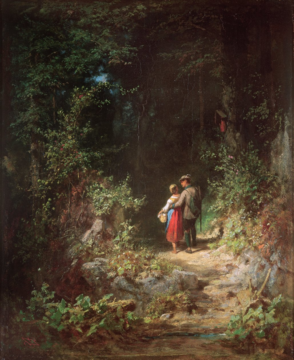 Ormandaki Aşıklar, 1860 dolayları by Carl Spitzweg