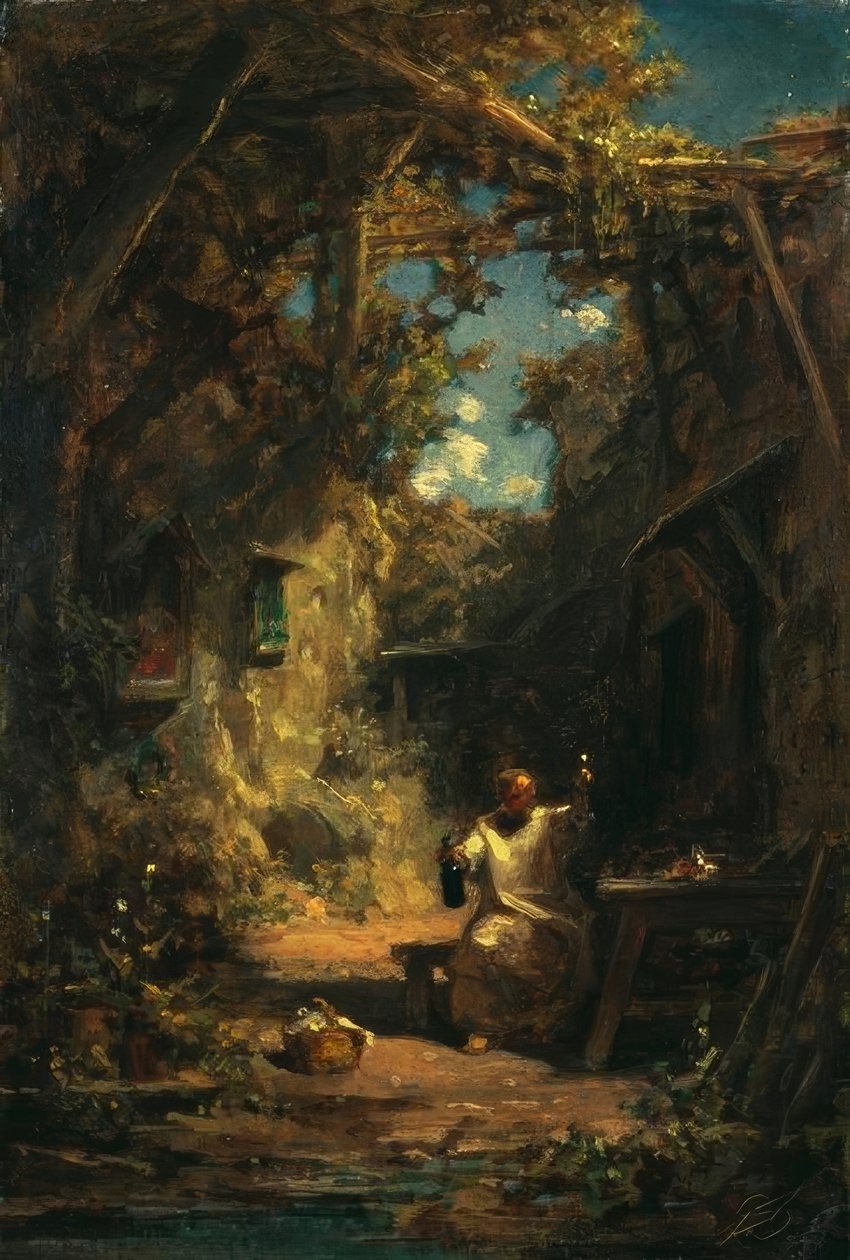 Şarap tadımında keşiş by Carl Spitzweg