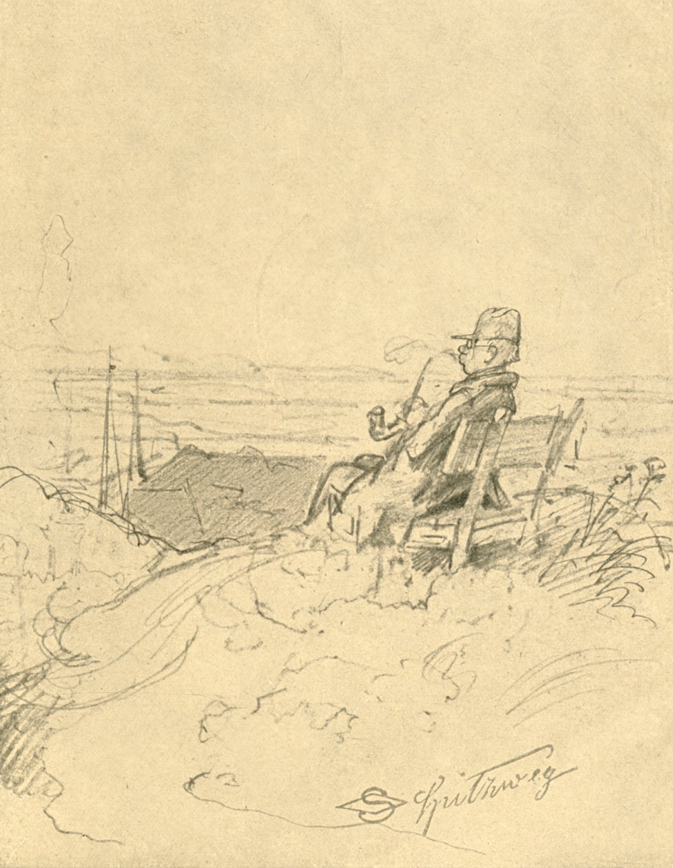 İşten sonra iyi bir dinlenme, 19. yüzyılın ortaları, c1924. by Carl Spitzweg