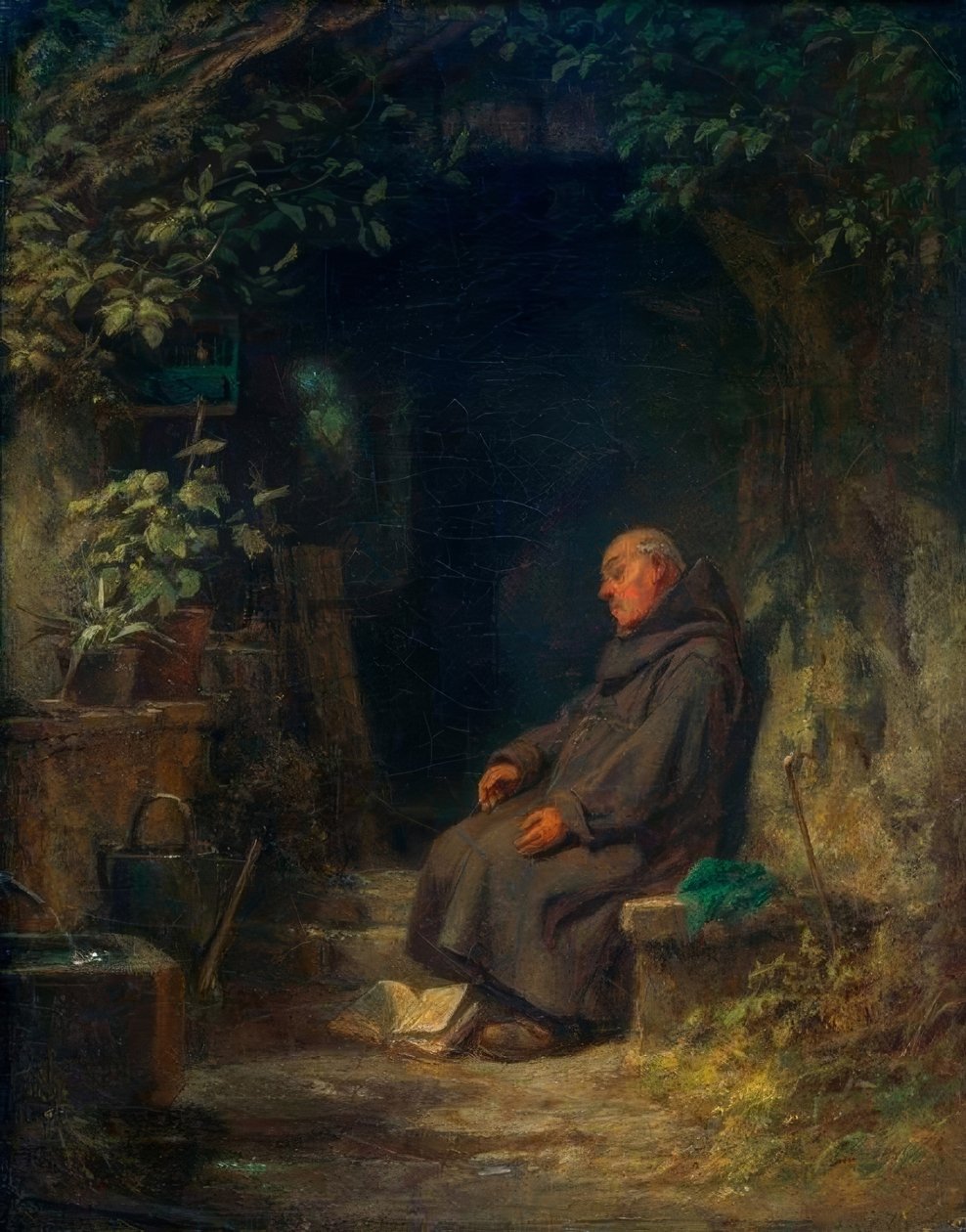 Uyuyan yaşlı keşiş by Carl Spitzweg