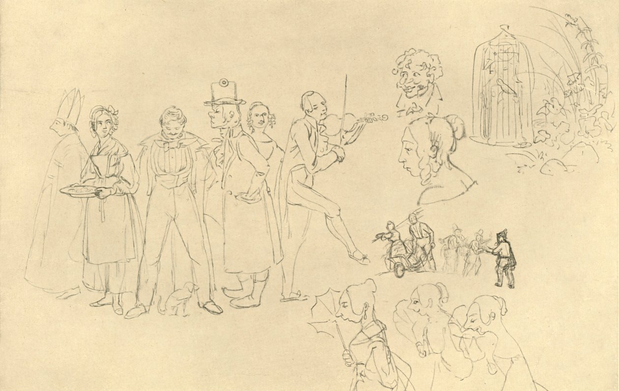 Verschiedene Typen, 19. yüzyılın ortaları, c1924. by Carl Spitzweg