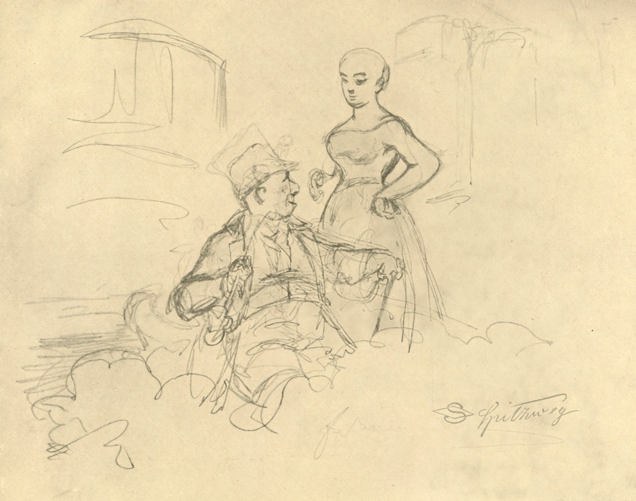 Uyumlu olan, 19. yüzyılın ortaları, c1924. by Carl Spitzweg
