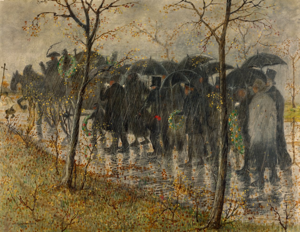 yağmurda cenaze alayı by Carl Strathmann