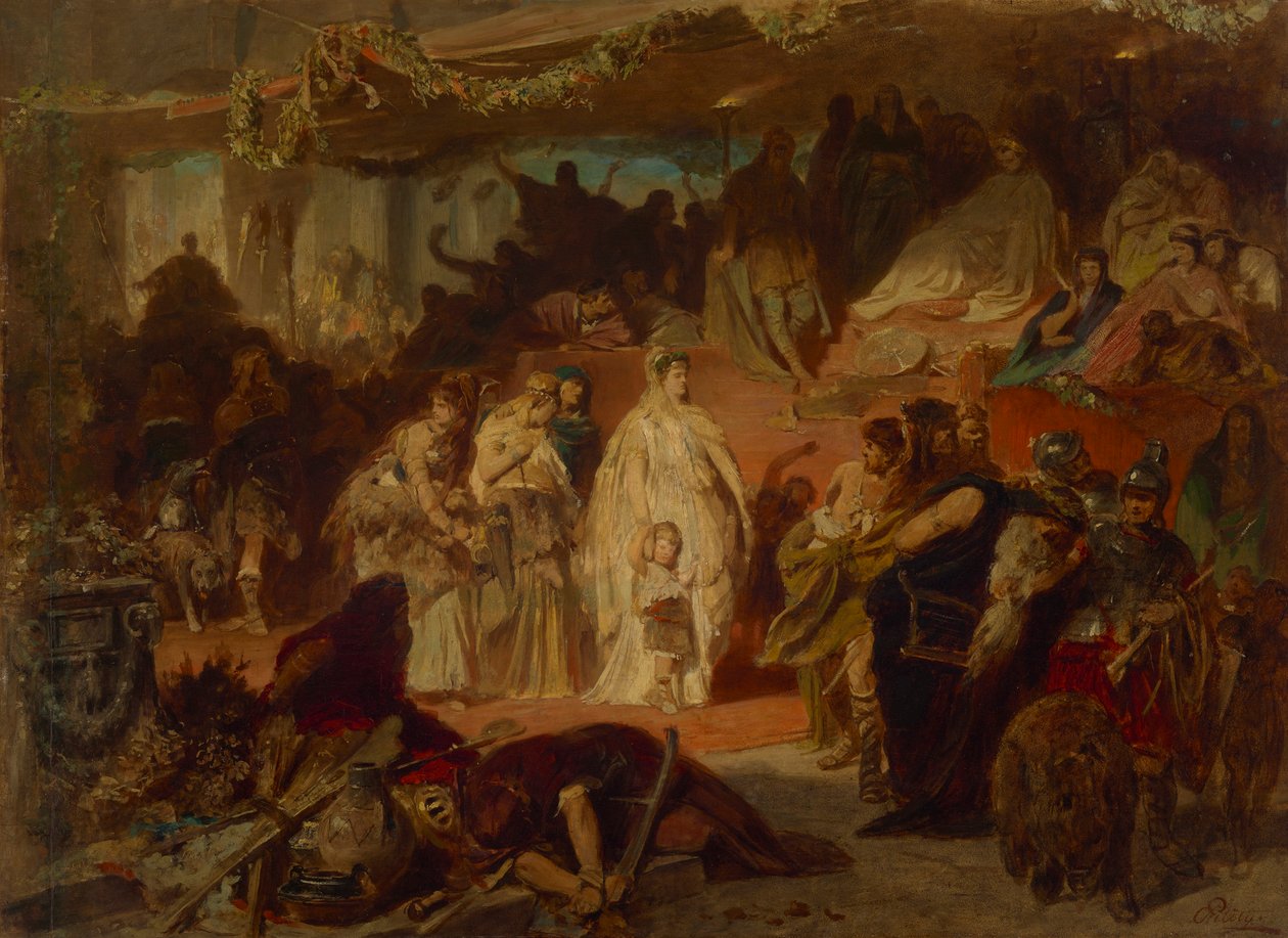 Whynelda Germanicus'un Zafer Alayı'nda by Carl Theodor von Piloty