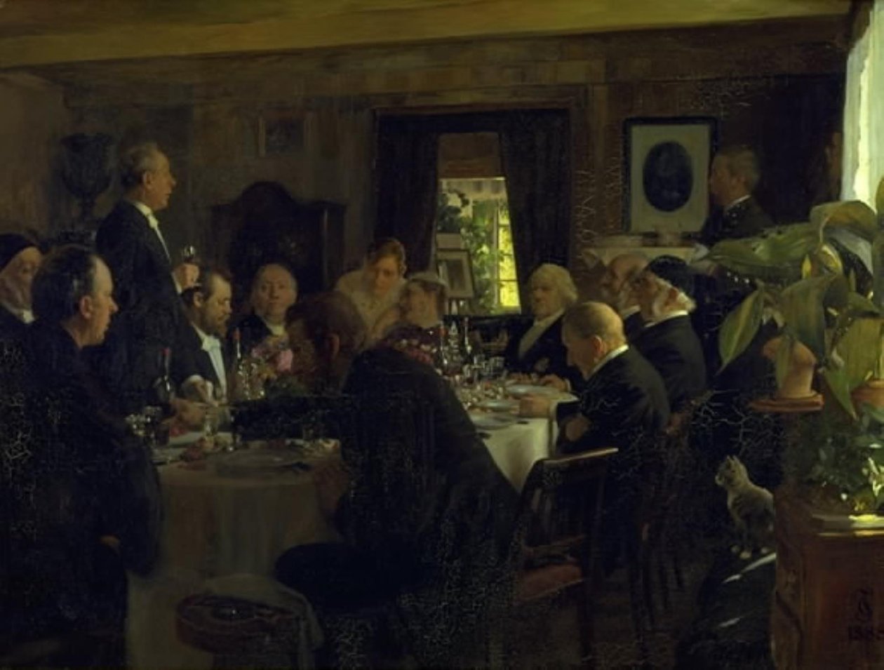 Piskoposun ziyaretinden sonra akşam yemeği by Carl Thomsen