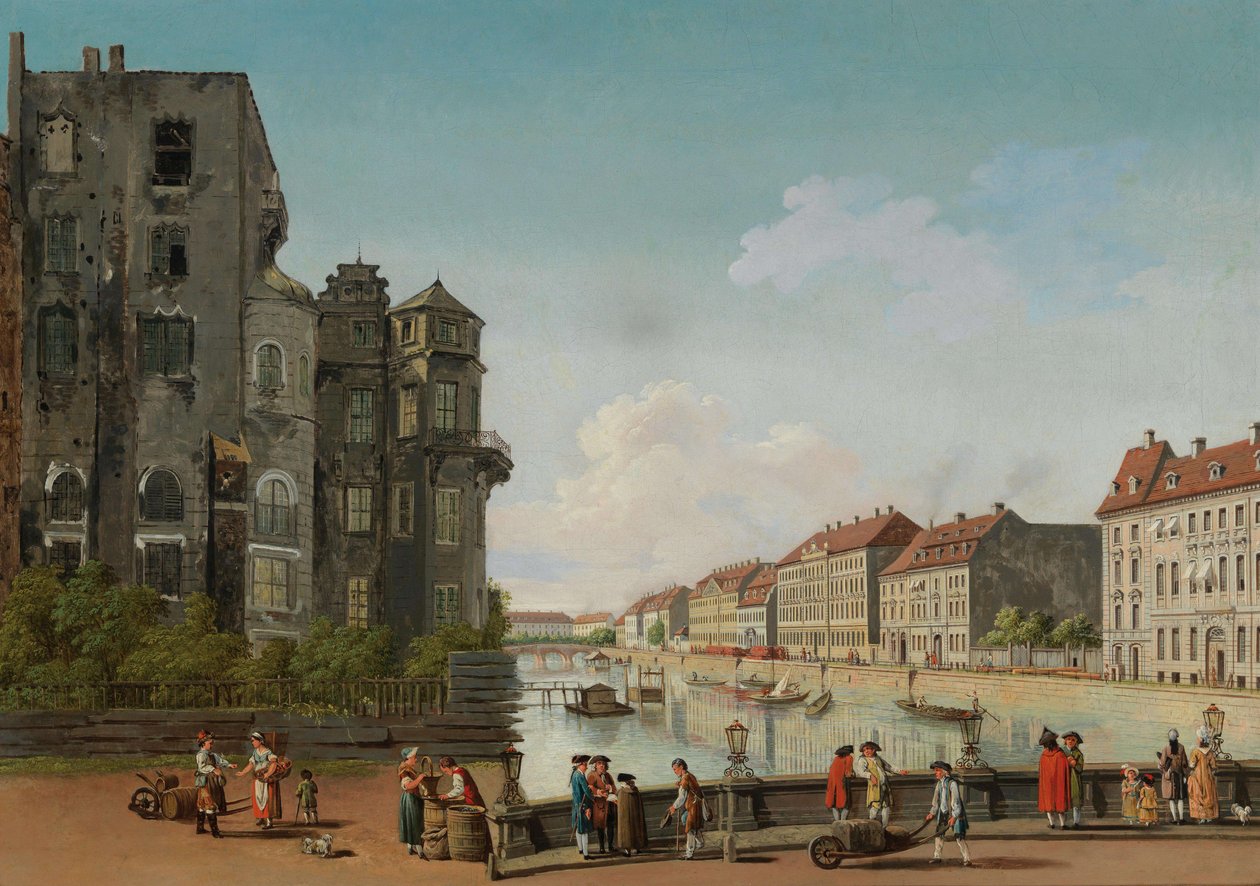 Spree Nehri üzerindeki Berlin Şehir Sarayı, 1768. by Carl Traugott Fechhelm