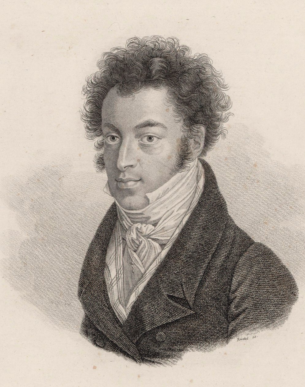 Piyanist ve besteci Ignaz Moscheles'in portresi 1794-1870. by Carl Traugott Riedel