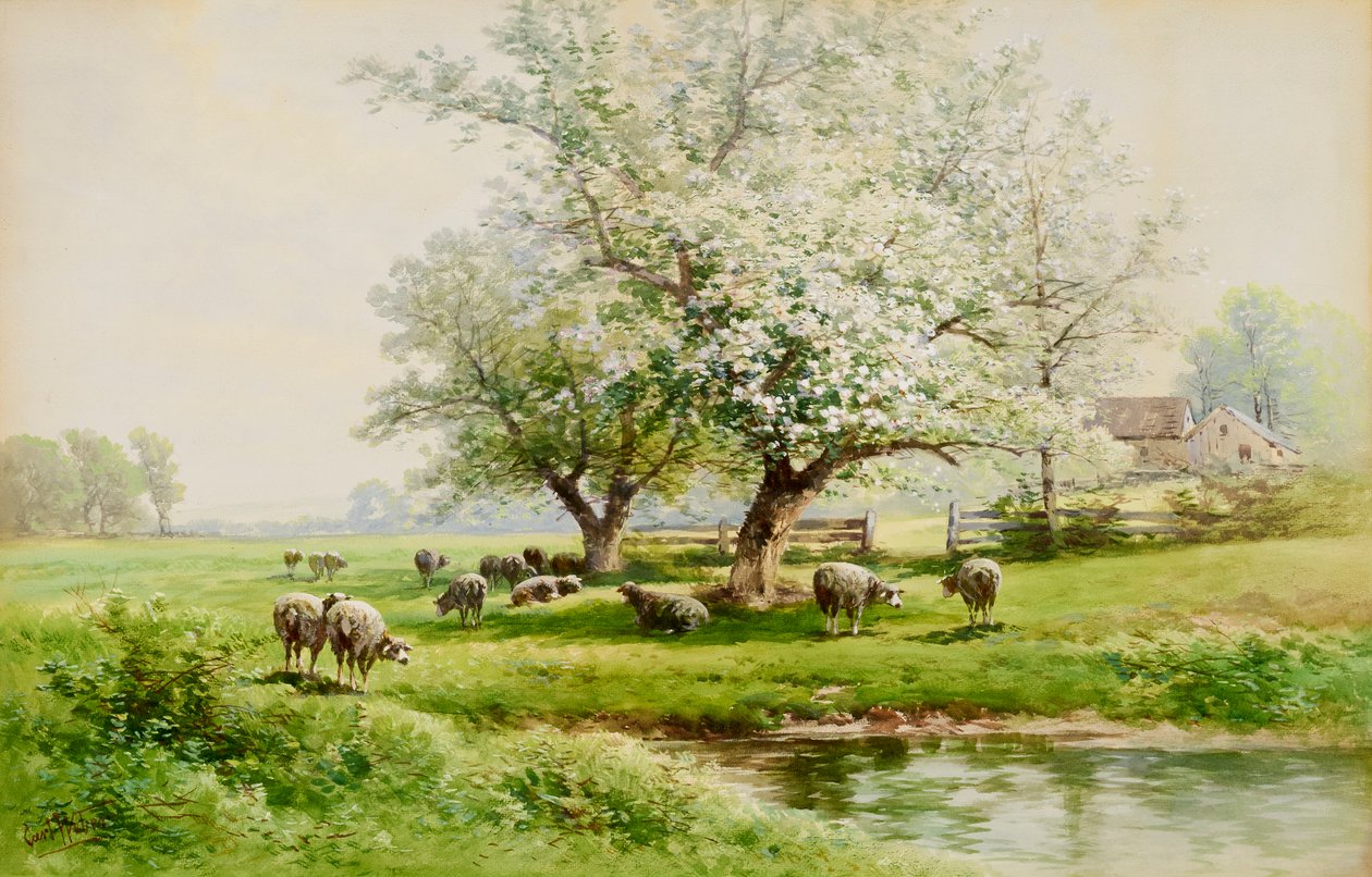Pastoral Manzara, 19. yüzyılın sonu - 20. yüzyılın başı. by Carl Weber