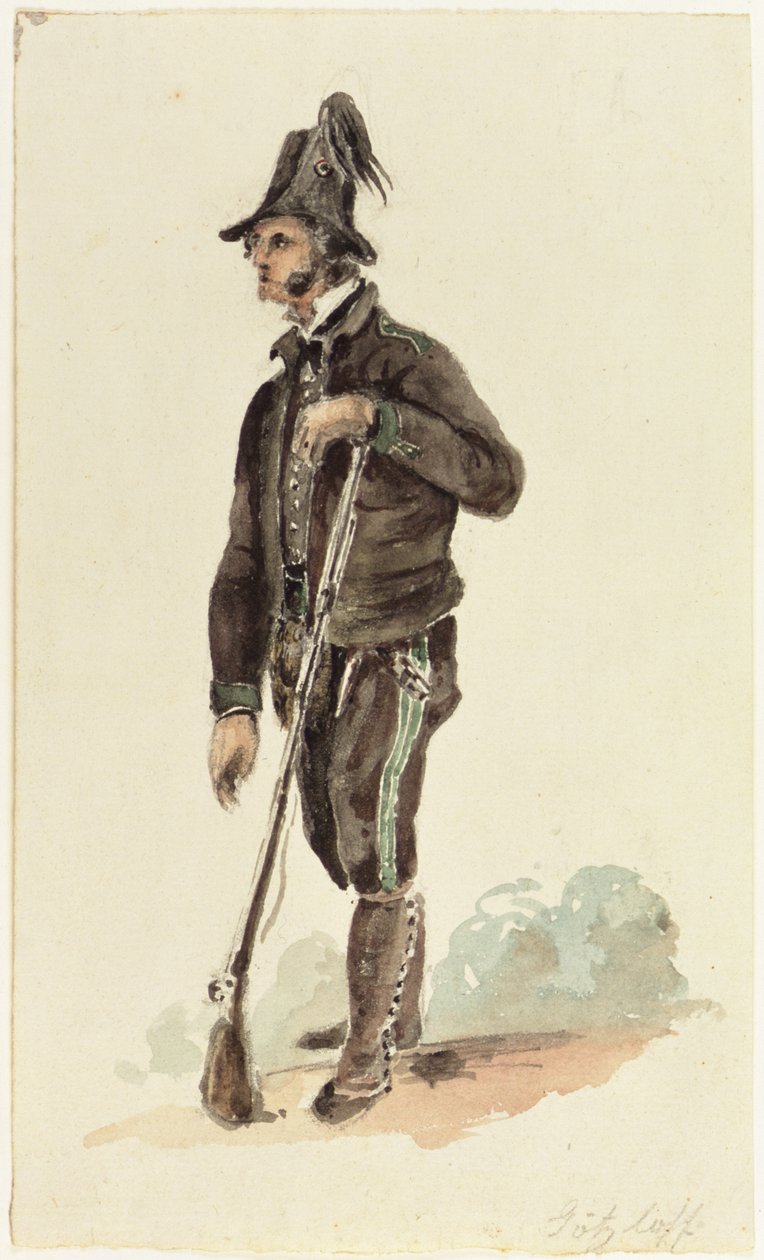 İtalyan Avcı, 1830 by Carl Wilhelm Goetzloff