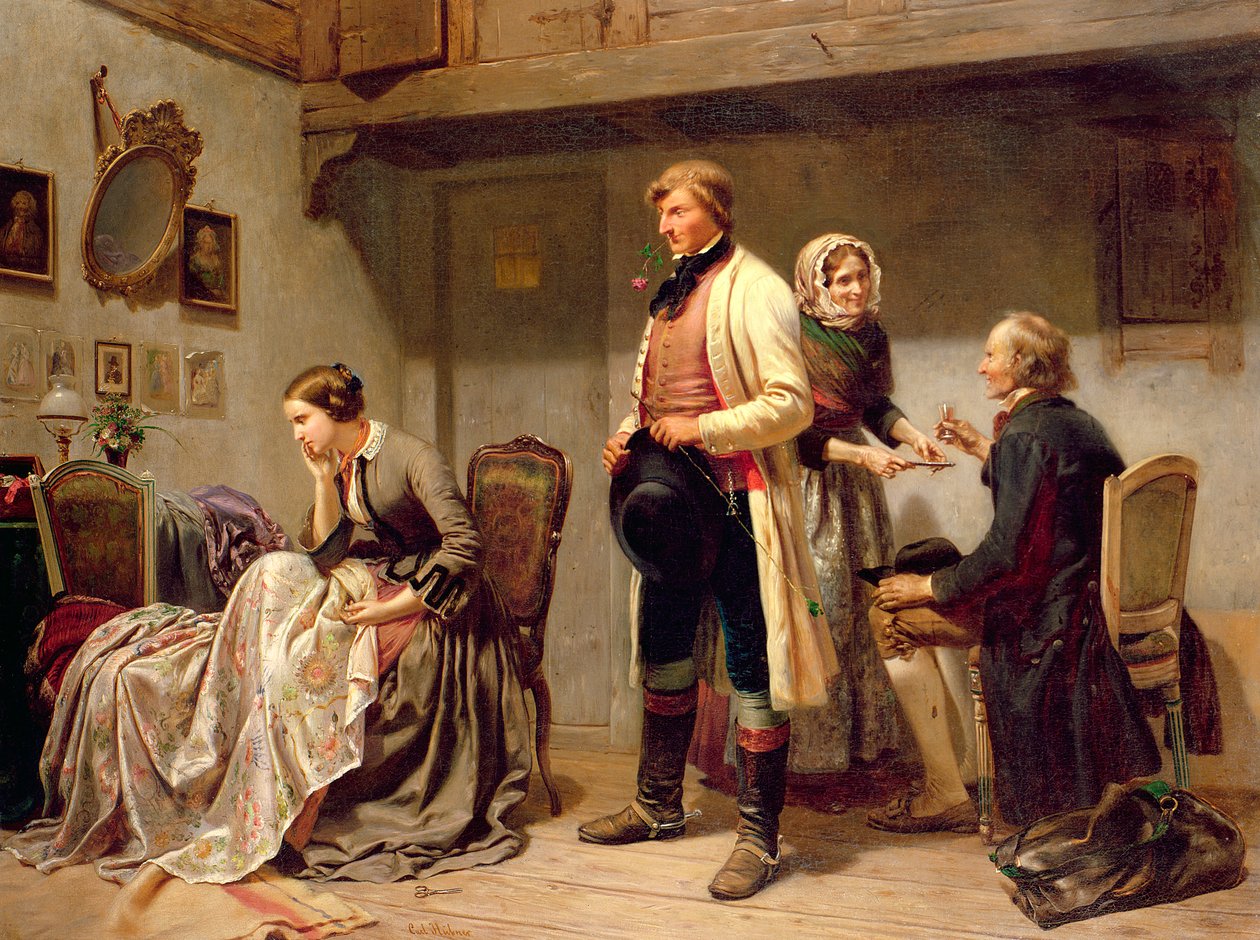 Nişanlı çiftin şerefine (petrol) by Carl Wilhelm Huebner