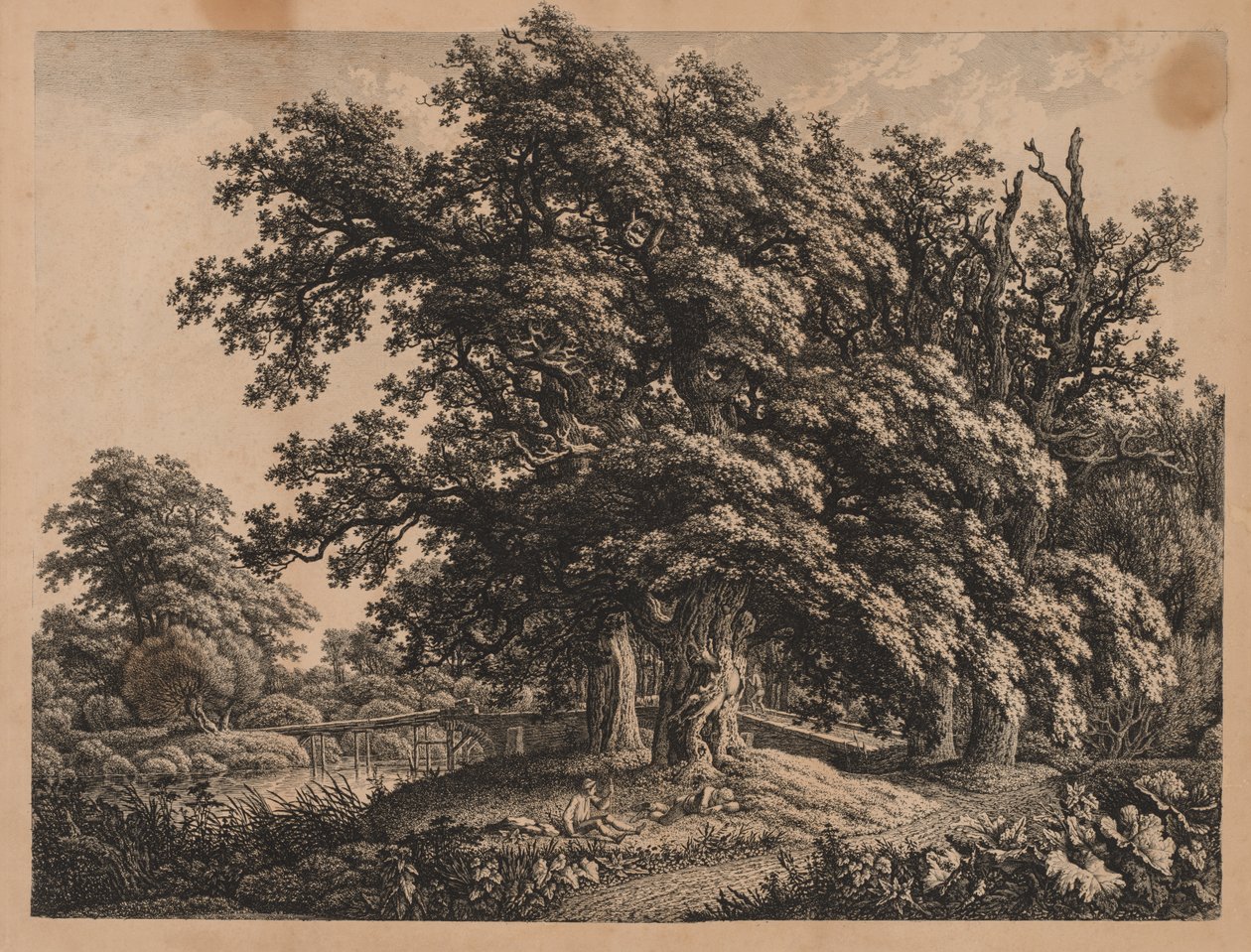 Üç Figürlü Manzara ve Köprü by Carl Wilhelm I Kolbe
