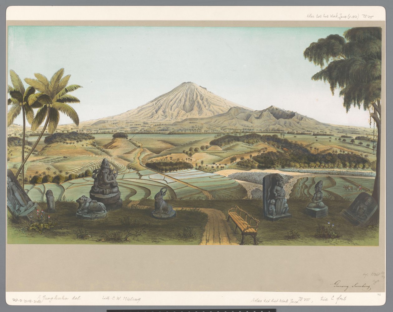 Java'daki Sumbing Dağı'nın görünümü by Carl Wilhelm Mieling (possibly)