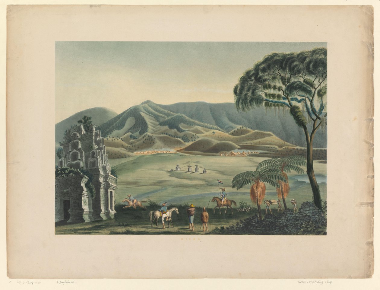 Dieng platosunda bir manzara görünümü Dieng (nesnedeki başlık) by Carl Wilhelm Mieling (possibly)