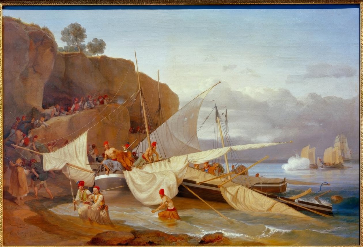 Yunan korsanları kaçıyor by Carl Wilhelm von Heideck
