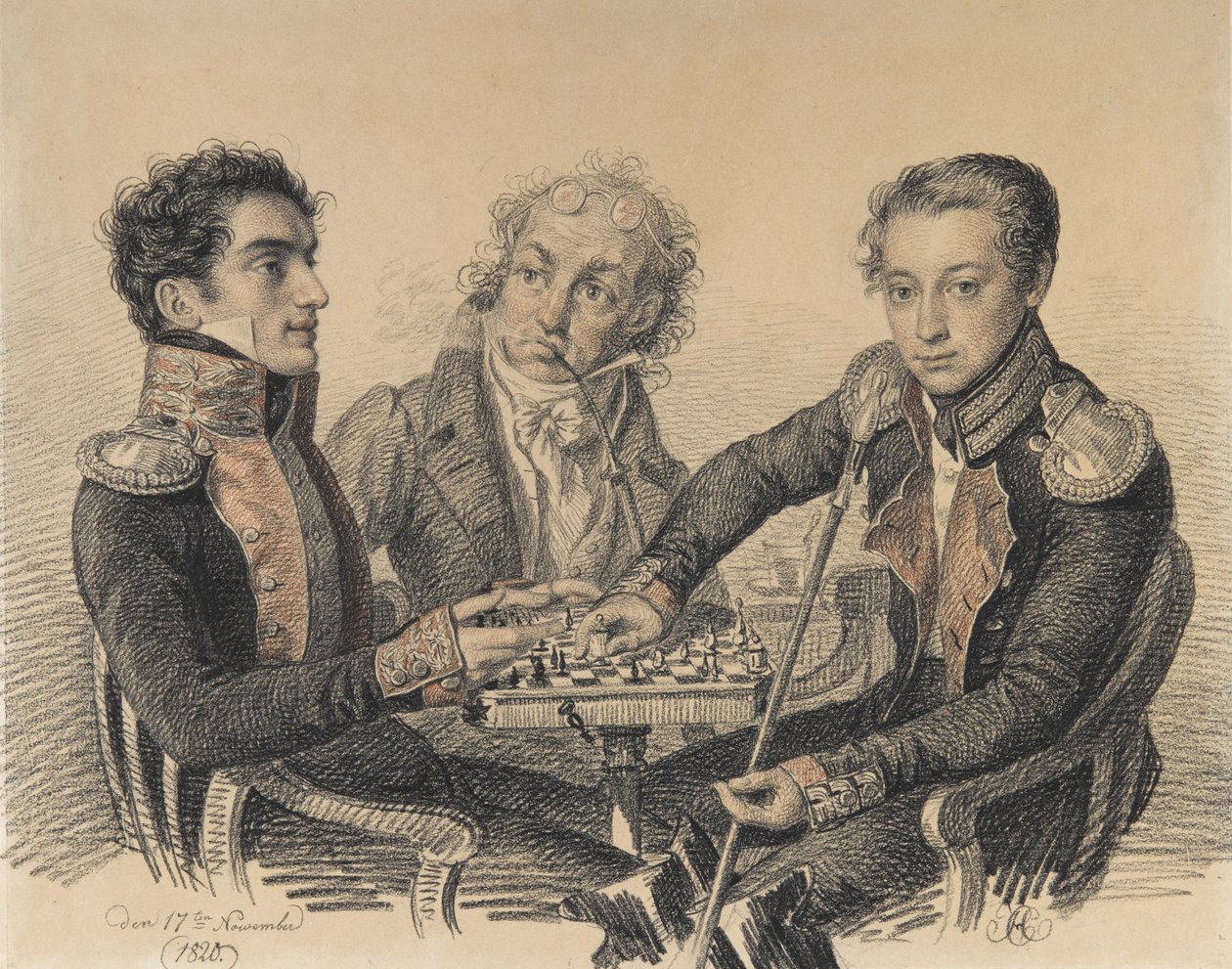 Kont Zakhar Semyonovich Herheulidze 1797-1856, Baron Alexei Ivanovich Cherkasov 1799-1855. by Carl von Hampeln