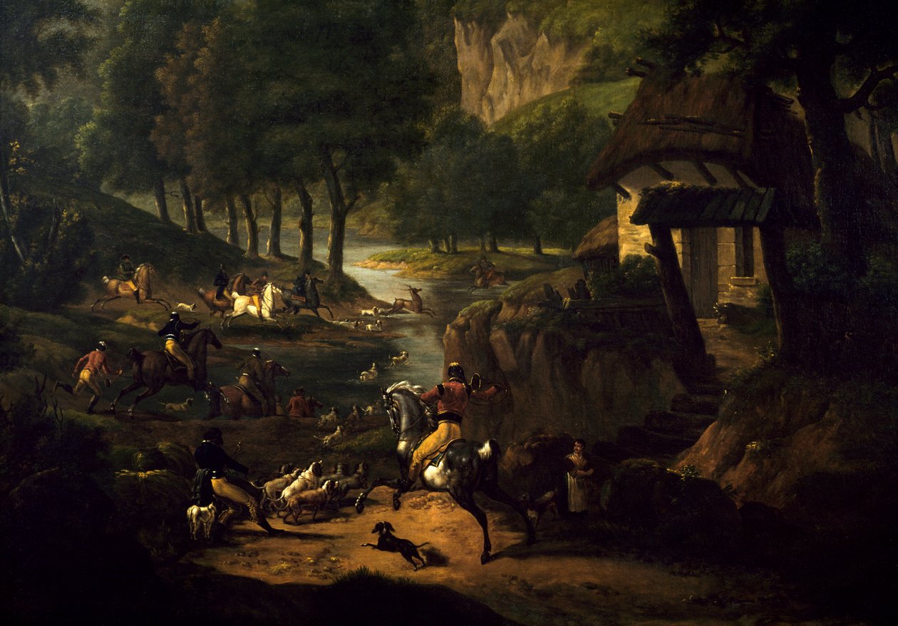 Bir yarış avı Antoine dit Carle Vernet (1758-1836) 19. yüzyıl Güneşi tablosu. 1.89 X 1.50 m Bordeaux, Güzel Sanatlar Müzesi by Carle Vernet