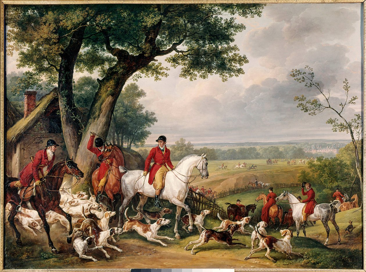 Fontainebleau ormanında avlanma Antoine Vernet dit Carle (1758-1836) 1824 Gien tarafından yapılan resim. Avcılık Müzesi - Fontainebleau ormanında avcılık. Antoine Vernet