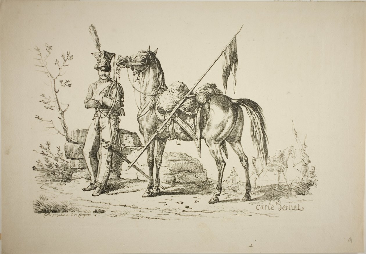 Atının Yanında Yürüyen Lancer by Carle Vernet