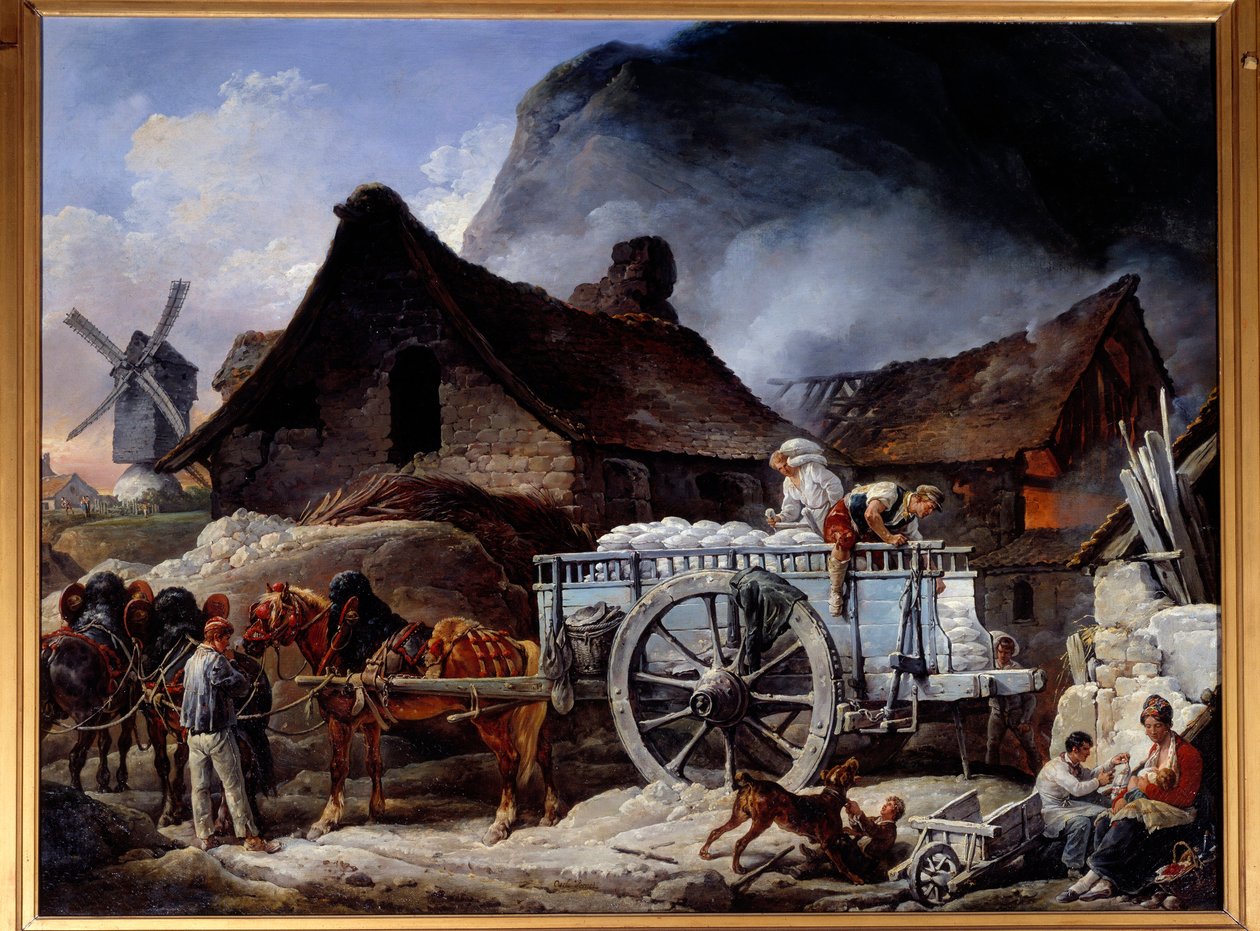 Antoine dit Carle Vernet (1758-1836) 1825 Fontaine Chaalis tarafından Montmartre Tablosunda alçı fırın. Fransa Müzesi Enstitüsü by Carle Vernet