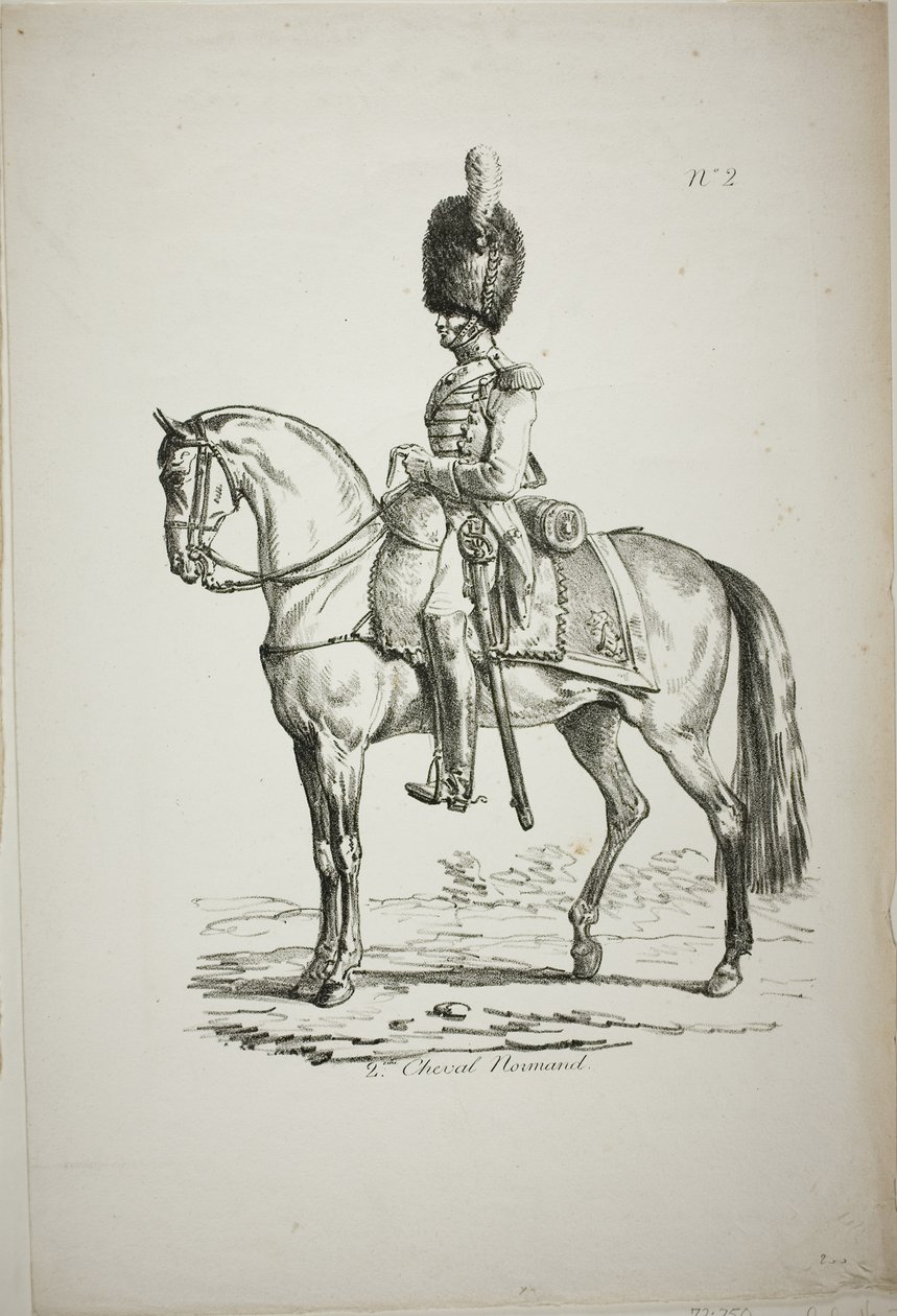 Kraliyet Muhafızı, Norman Atlı Asker ve At, No. 2 by Carle Vernet