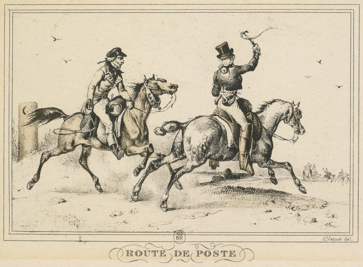 Günlük Hayat, Yollar ve Patikalardan Manzaralar: Posta Yolu..., 1817. by Carle Vernet