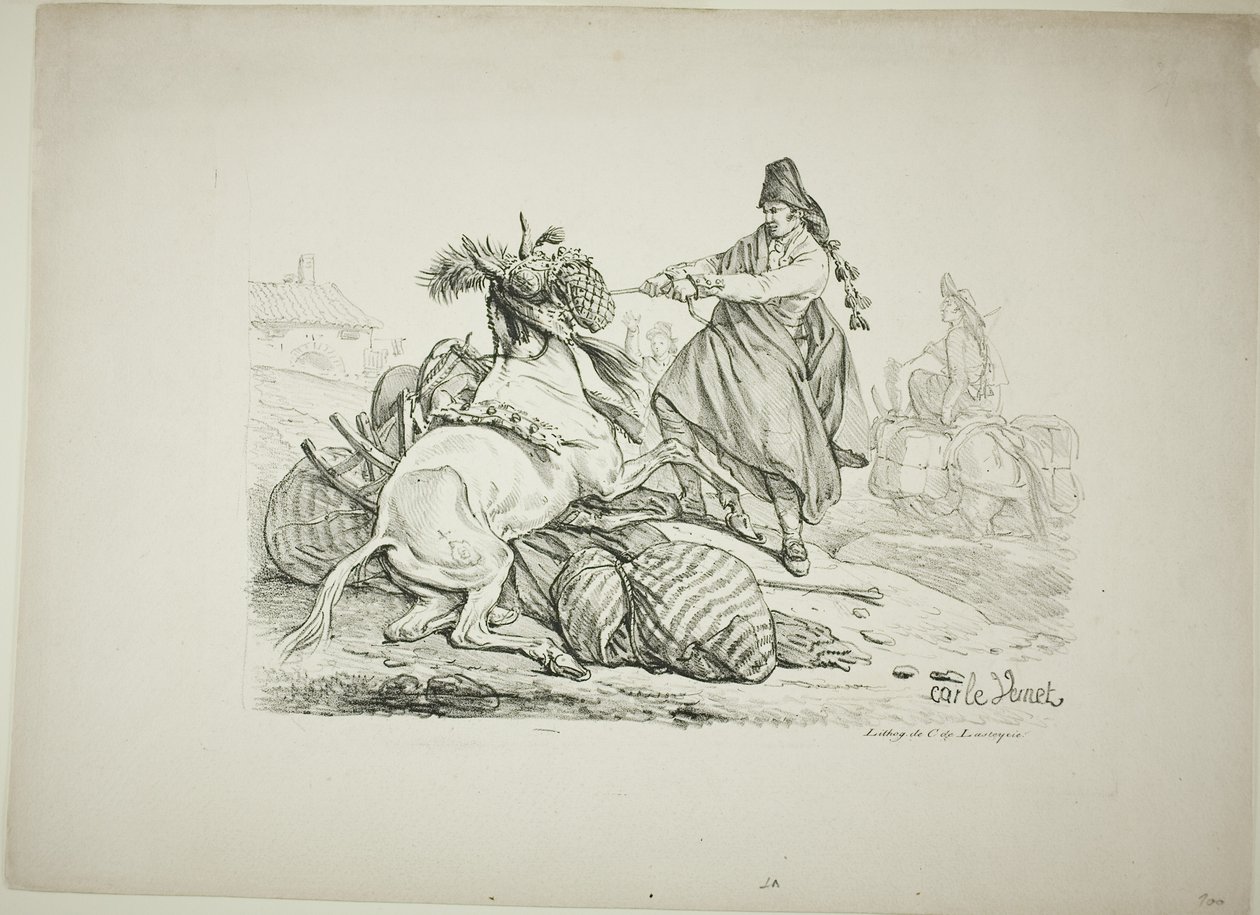 İspanyol Katırcı Katırını Kaldırıyor by Carle Vernet