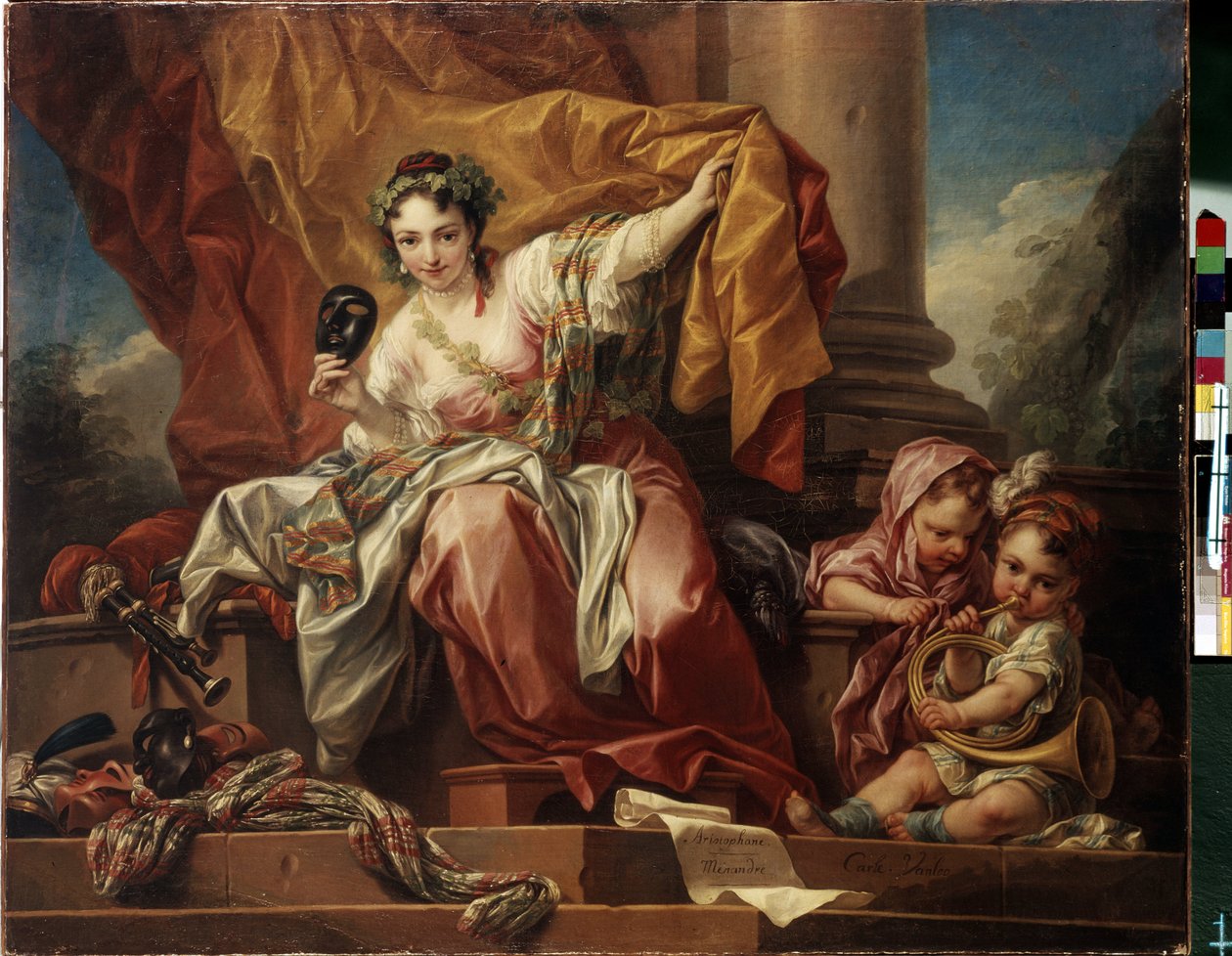 Alegori komedi. Carle Van Loo