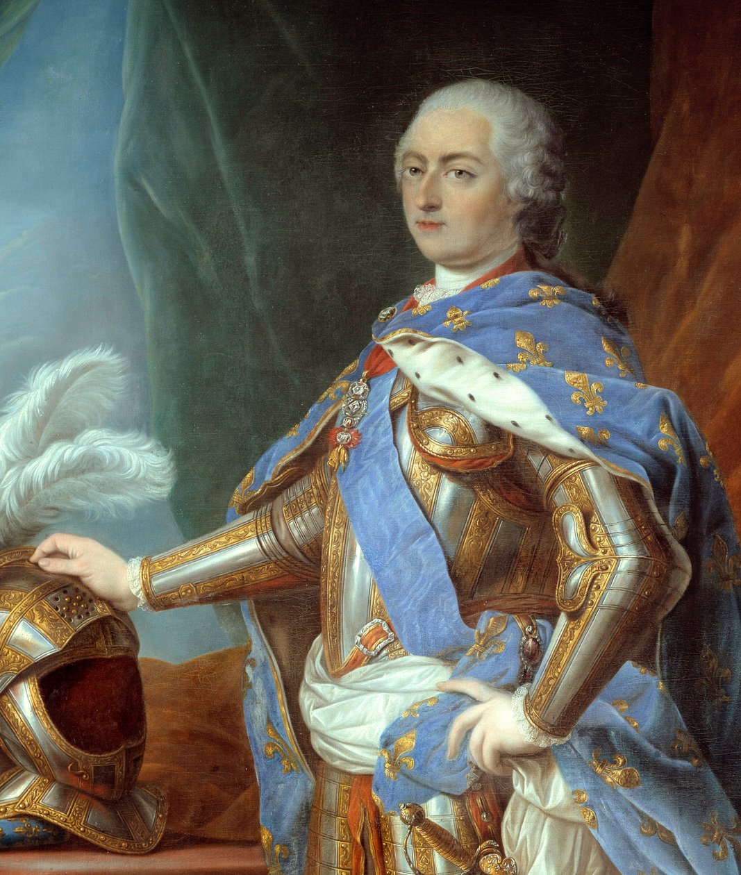 "" Louis XV "" (1710-1774) tam boy portresi detayı. Carle Van Loo'nun (1705-1765) tablosu by Carle van Loo