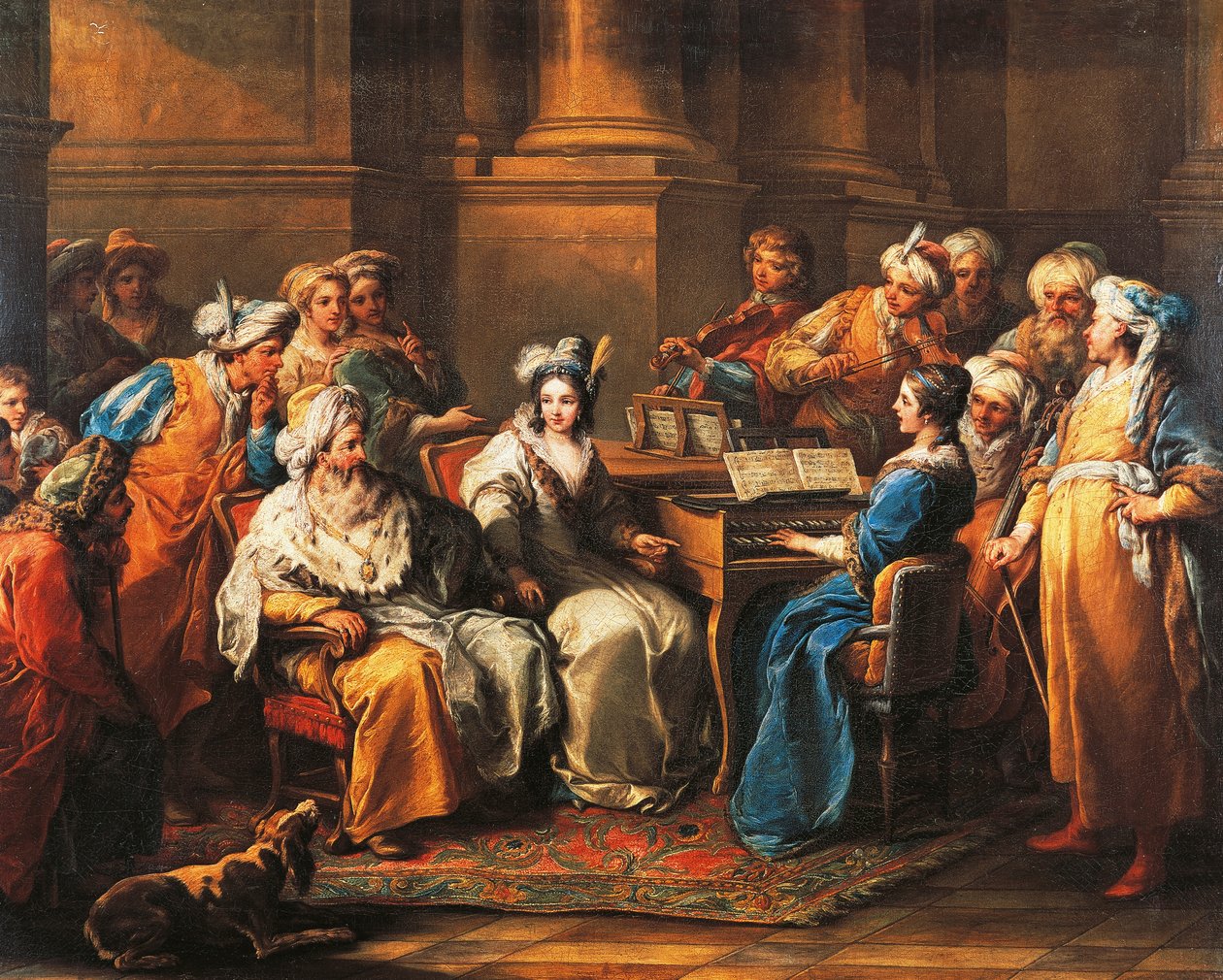 Grand Turk metresine konser veriyor, Carle van Loo (1705-1765), tuval üzerine yağlıboya, 72,5 x91 cm, Fransa by Carle van Loo
