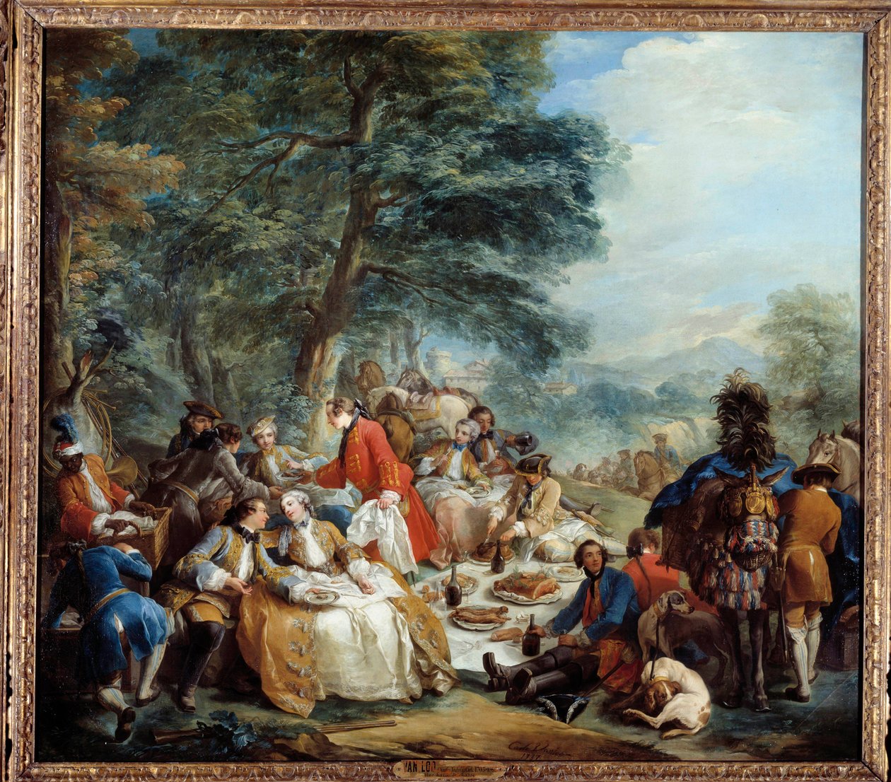 Avlanma Durağı Bir av oyunu sırasında soyluların pikniği. Charles Andre Van Loo