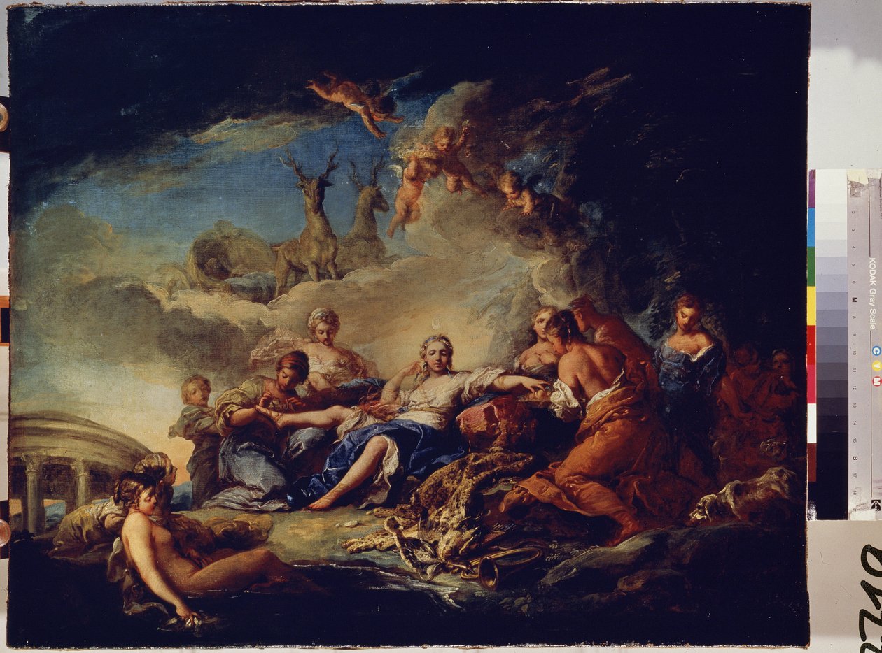Diana avda dinleniyor. Carle Van Loo