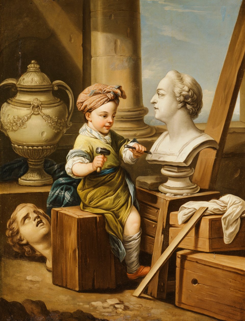 Dört Sanat - Heykel, by Carle van Loo