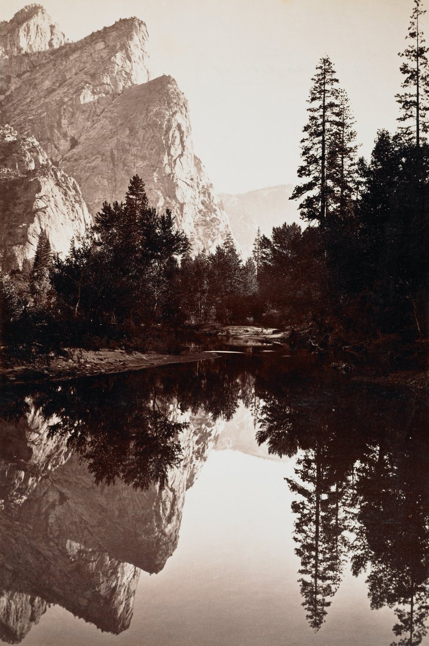 Üç Kardeş, Yosemite, Kaliforniya by Carleton E. Watkins