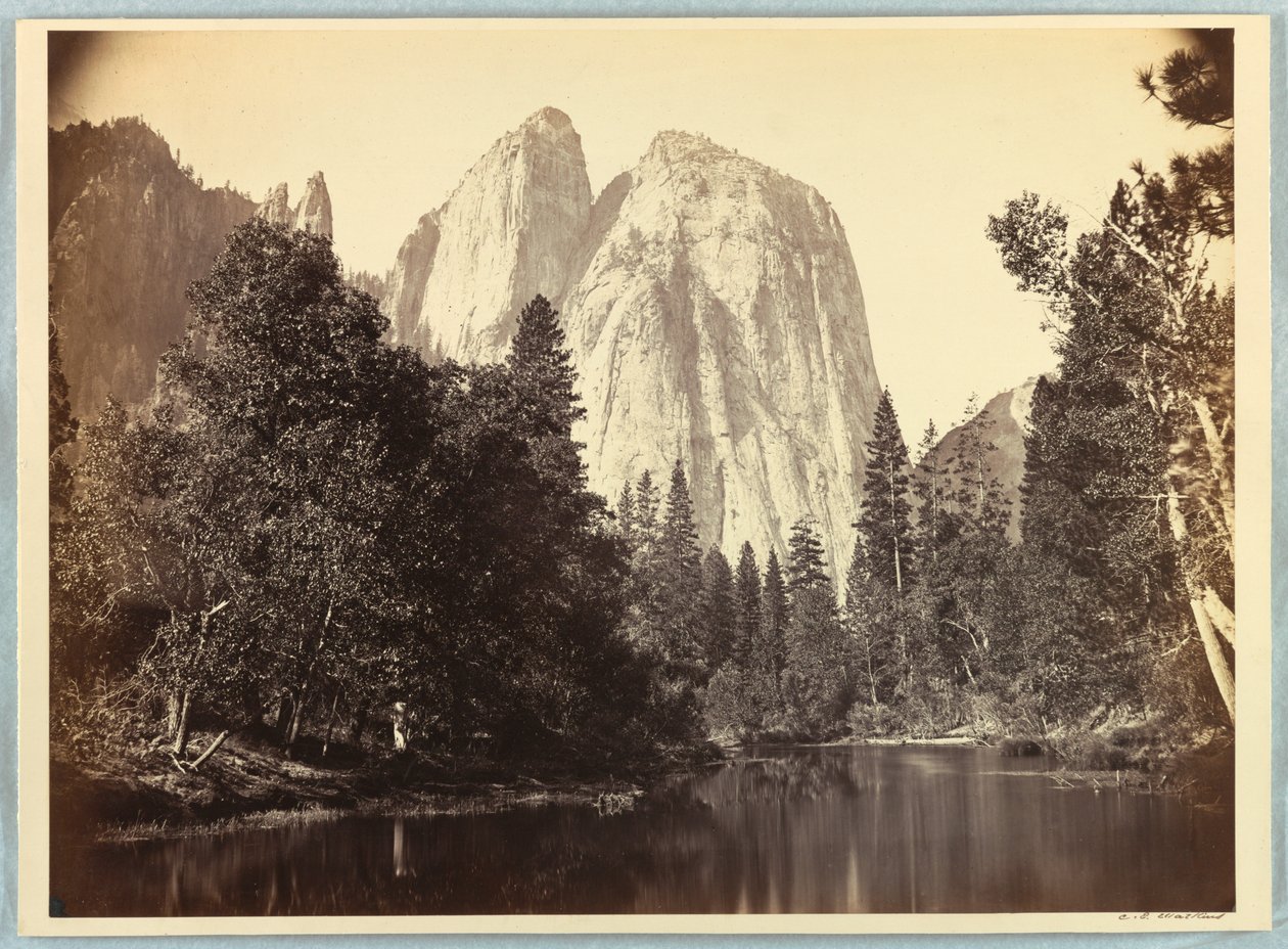Katedral Kayaları, Yosemite by Carleton E. Watkins