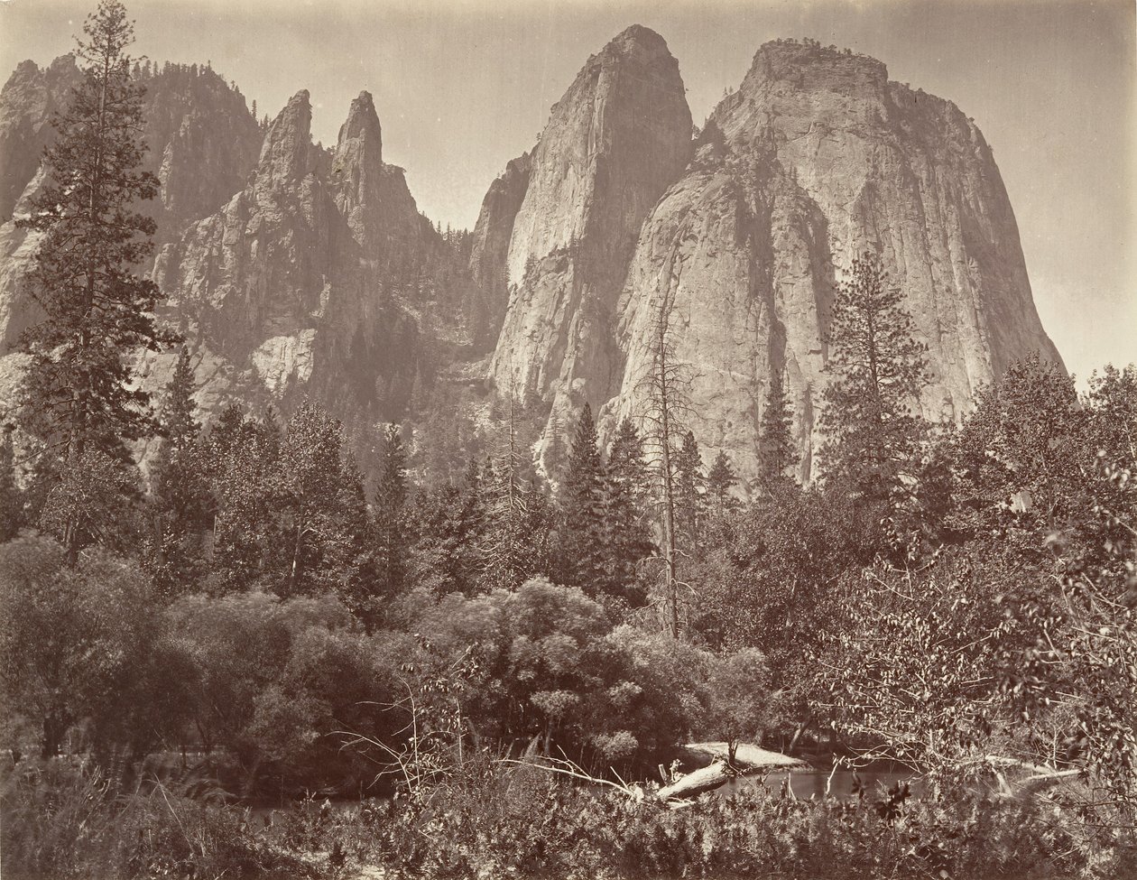 Katedral Kayaları ve Kuleleri, ca. 1872, basılmış yaklaşık. 1876. by Carleton E. Watkins.