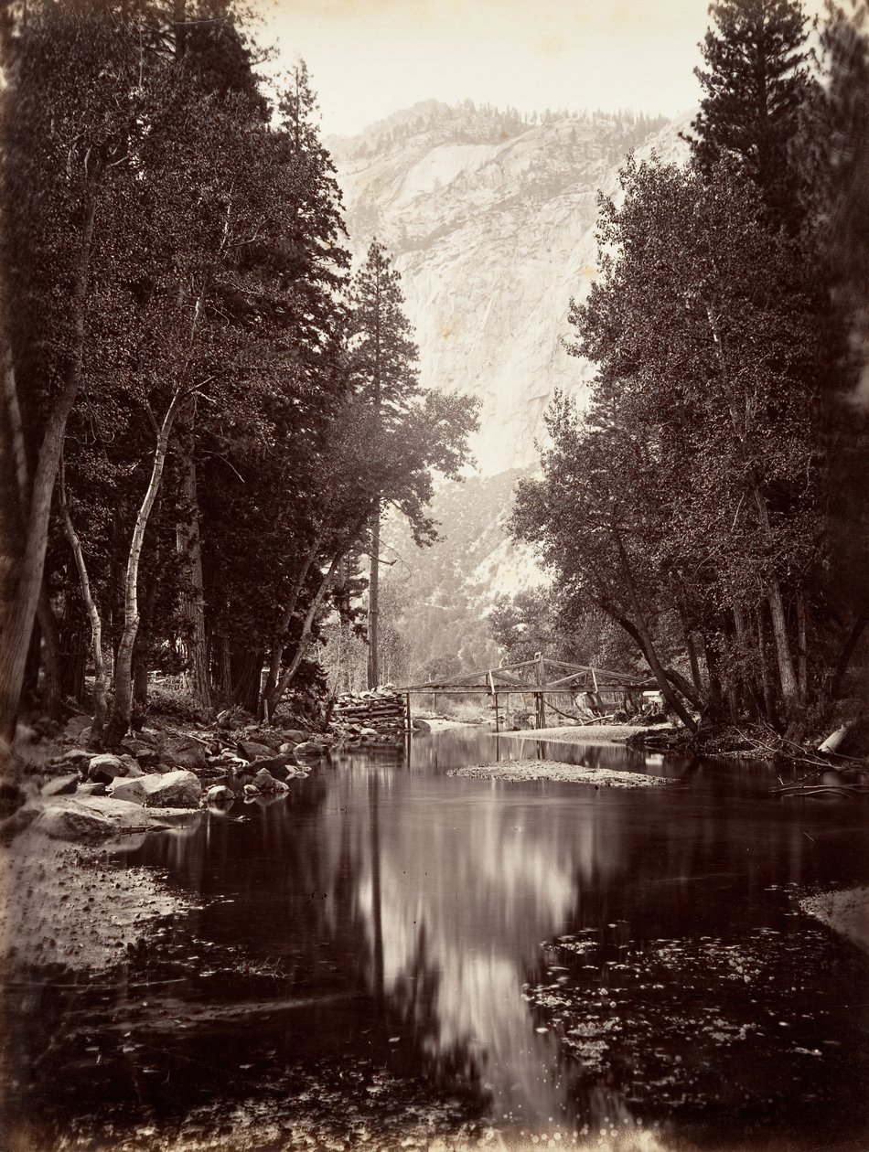 Eagle Point, 4.000 fit, Yosemite, yak. 1872, basılmış yaklaşık. 1876. by Carleton E. Watkins.